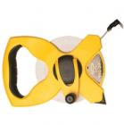 盤(pán)式玻璃纖維公英制長(zhǎng)卷尺, 1/2''寬尺帶，雙面公英制刻度，清晰易讀。抗沖擊ABS外殼，有效防震。 PVD尺帶，易于清潔。橡膠手柄，握持舒適。Class III精確度。