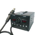 ·手柄采用防回風(fēng)設(shè)計，杜絕溫度過高燒手柄。

·自動休眠，熱風(fēng)焊臺手柄放置焊臺架上，機(jī)器將自動進(jìn)入休眠狀態(tài)，節(jié)省能源，延長發(fā)熱體的使用壽命。

·加熱與冷風(fēng)切換非常方便。

·有工作模式記憶存儲功能，調(diào)用很方便。

·插卡式數(shù)據(jù)管理，避免操作人員隨意更改設(shè)置參數(shù)。

·關(guān)機(jī)冷卻，工作結(jié)束不使用機(jī)器，關(guān)閉電源開關(guān)，機(jī)器將自動冷風(fēng)延時關(guān)機(jī)。

·設(shè)有故障報警功能，當(dāng)機(jī)器出現(xiàn)故障時，機(jī)器將發(fā)出報警提示。

·雙窗口數(shù)碼顯示，濕度和風(fēng)量顯示直觀。

·手柄流線型設(shè)計，帶按鍵訊響。使用舒適方便。

·顯示的溫度值可攝氏與華氏任意轉(zhuǎn)換，使用方便。
