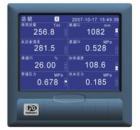 VX5000R 12路萬能輸入藍(lán)屏無紙記錄儀，可輸入標(biāo)準(zhǔn)電流、標(biāo)準(zhǔn)電壓、頻率、毫伏、熱電偶、熱電阻等信號(hào)。具有傳感器隔離配電輸出、繼電器報(bào)警輸出、變送輸出、流量積算、溫壓補(bǔ)償、歷史數(shù)據(jù)轉(zhuǎn)存、打印以及遠(yuǎn)程通訊功能。
